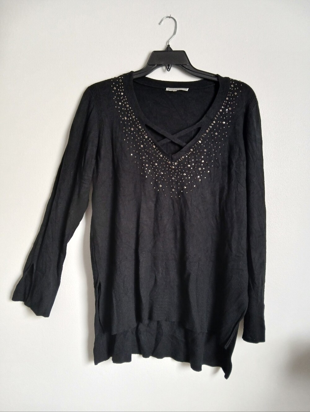 Liquid By Sioni Black Sweater Wool Blend Size XL